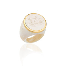 Anello Aura Cupido su Vitello Marino