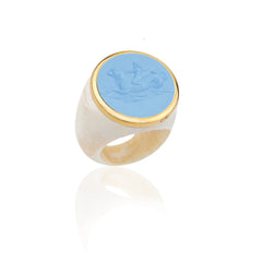 Anello Aura Cupido su Vitello Marino