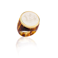 Anello Aura Cupido su Vitello Marino