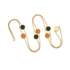 Sautoirs Necklace Medusa Black and Gold