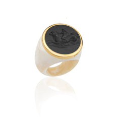 Anello Aura Cupido su Vitello Marino