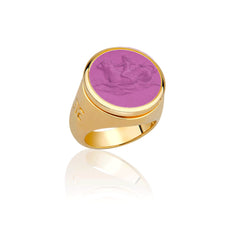 Anello Luxor Cupido su vitello marino
