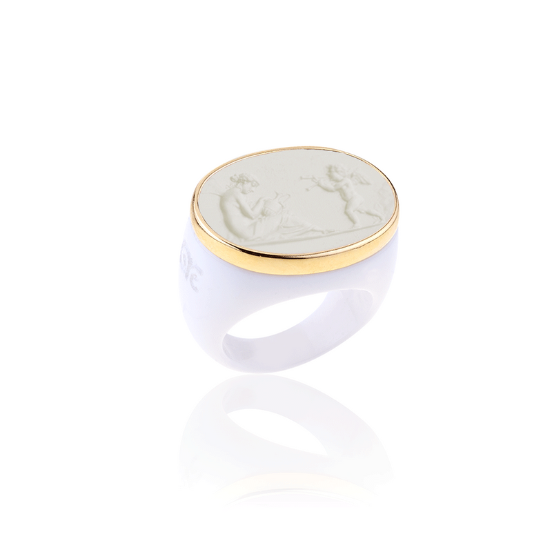 Bague classique en plexiglas